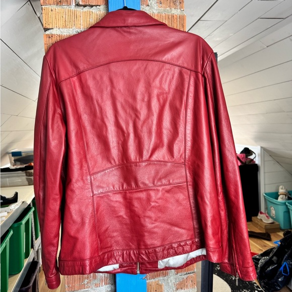 Vintage Wilson’s Leather Maxima Cherry Red Leather Jacket Buttery soft - Picture 4 of 5